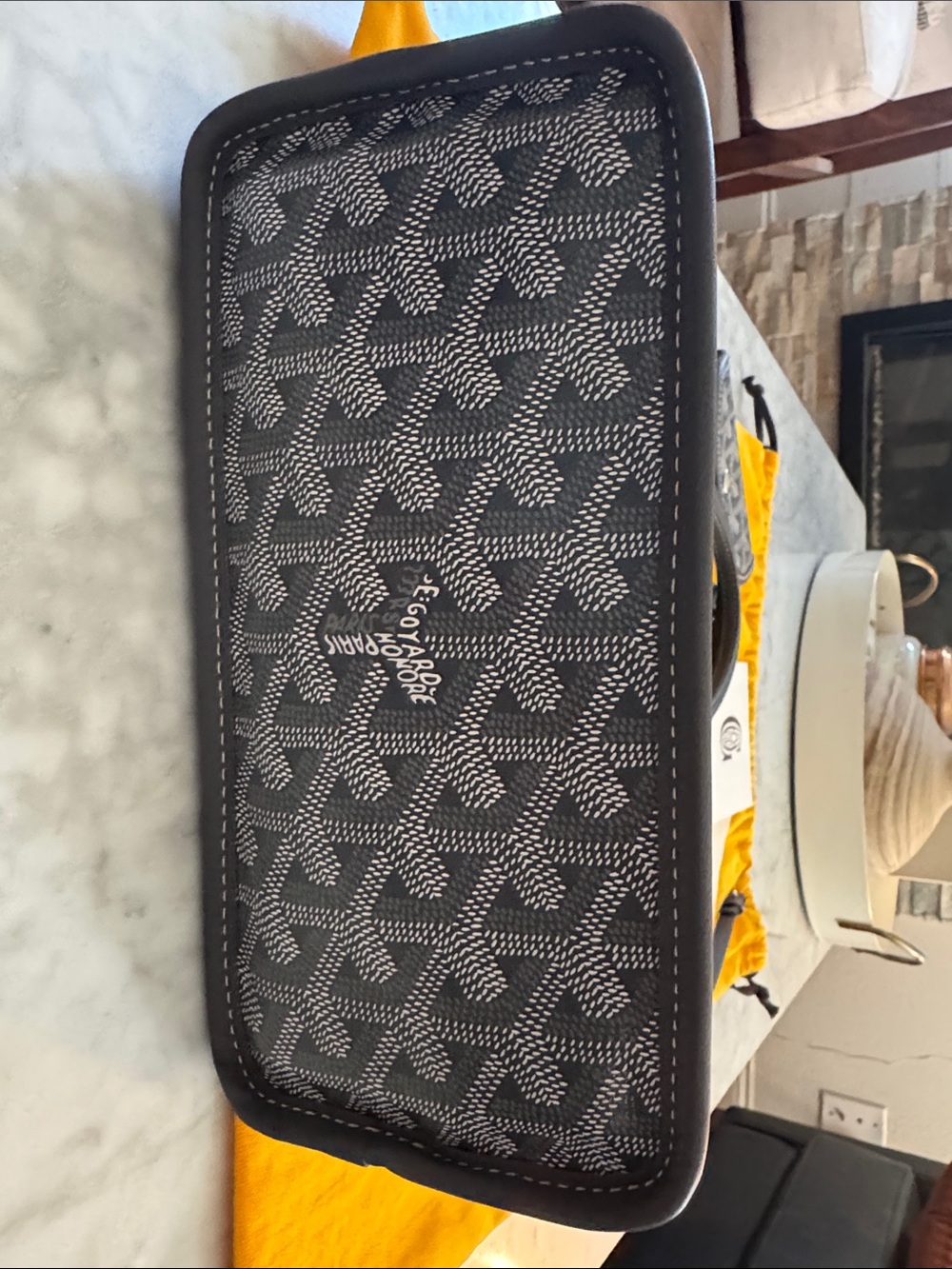 Goyard mini Anjou leather reversible tote bag purse grey - Picture 8 of 16